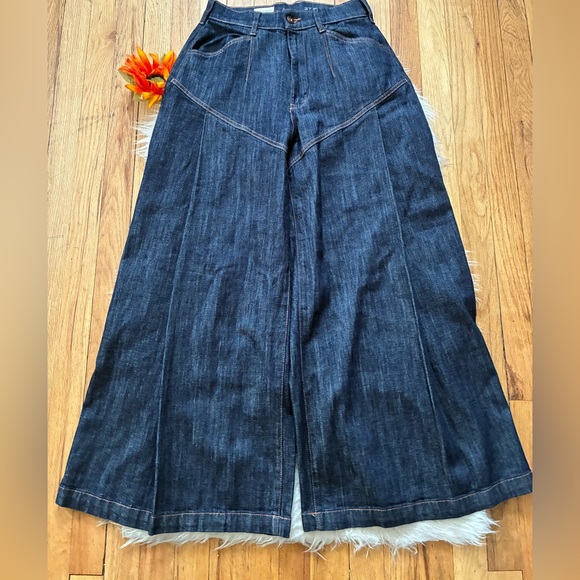 LIKE NEW ANTHROPOLOGIE Pilcro high rise SUPER WIDE leg pants - Picture 4 of 12